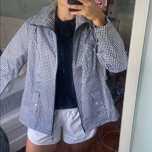 Gingham rain coat